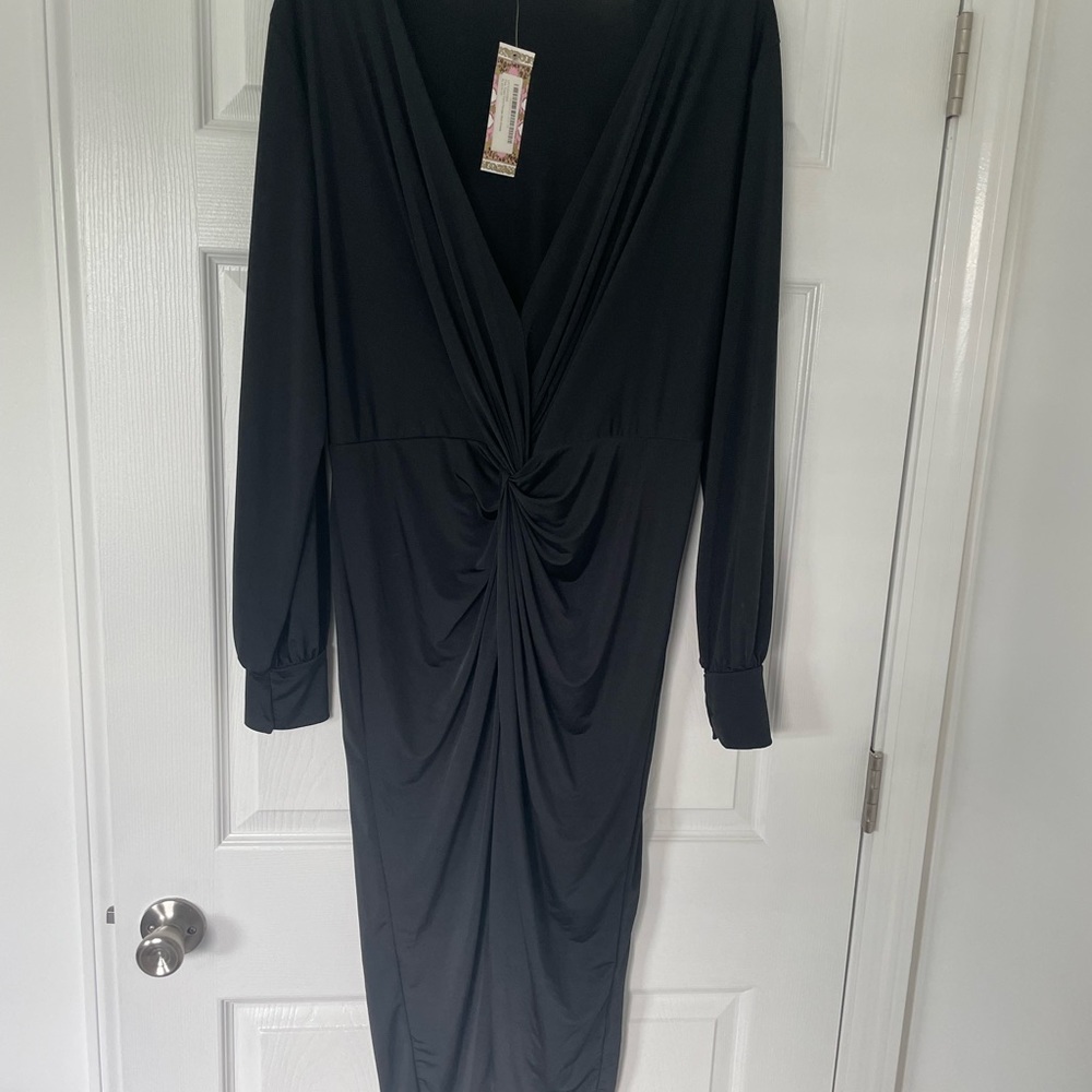 Black Bohoo MIDI Dress size 16